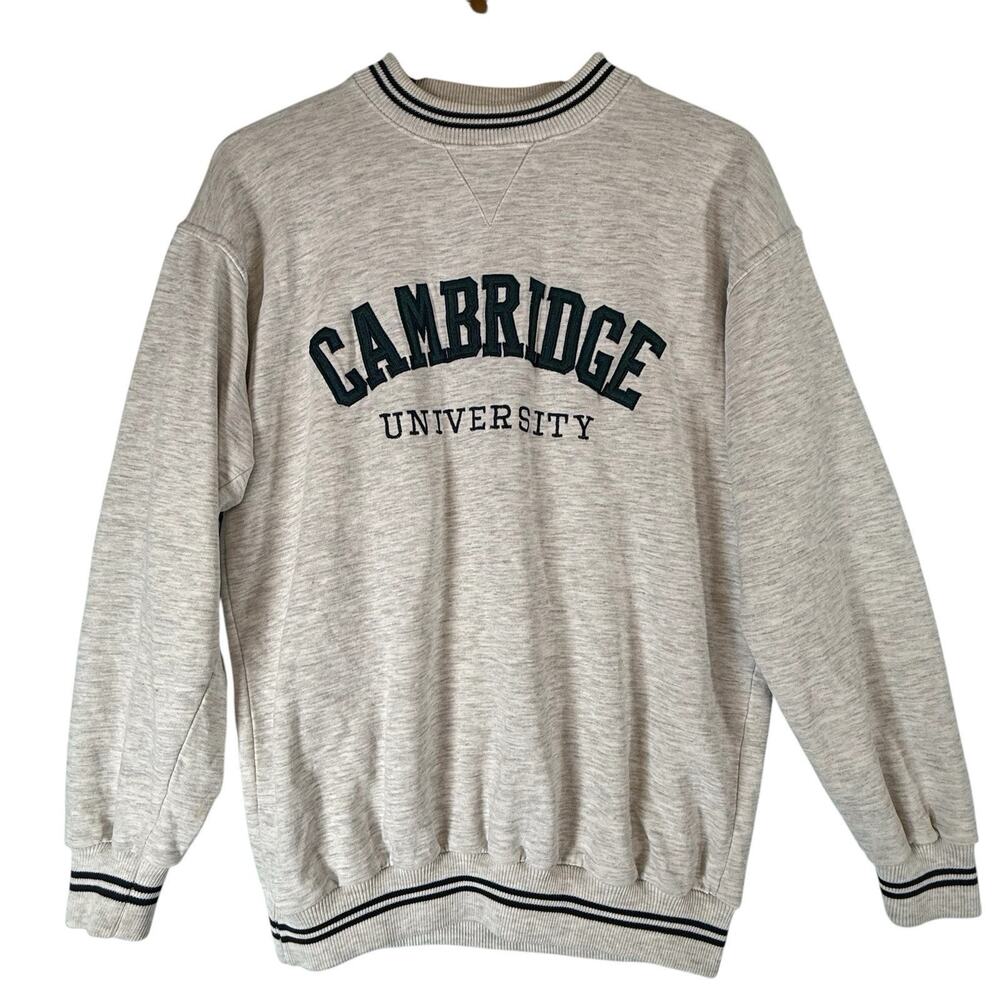 VTG University Cambridge Ringer Sweatshirt Crew RARE Academia SIZE SMALL 80s 90s